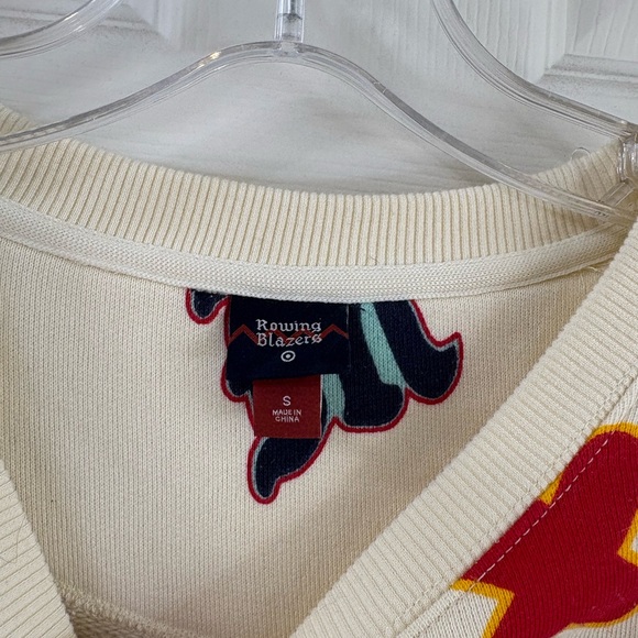 Rowing Blazers Limited Edition Cream Sweater with Multicolor Letter Print - Picture 2 of 4